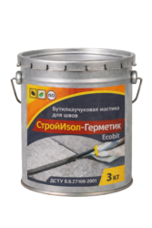 СтройИзол-Герметик ЭКОБИТ ведро 3, 0 кг бутилкаучуковая мастика для шво